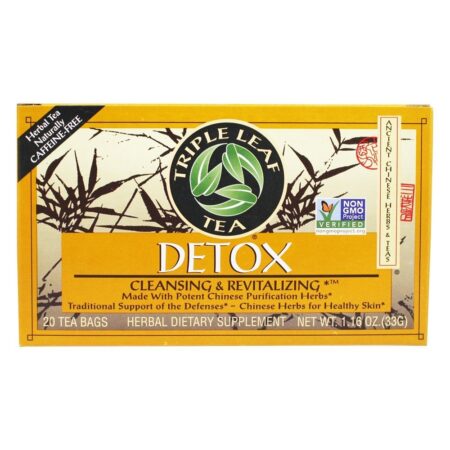 Limpeza e Revitalização do Chá Detox - 20 Saquinhos de Chá Triple Leaf Tea