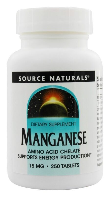 Quelato de aminoácidos de manganês 15 mg. - 250 Tablets Source Naturals