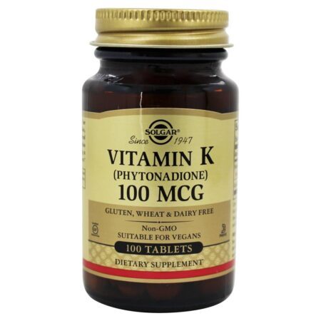 Vitamina K Fitonadiona 100 mcg. - 100 Tablets Solgar