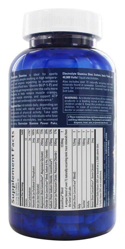 Comprimidos de Vigor Eletrolítico - 300 Tablets Trace Minerals Research - Imagem 3