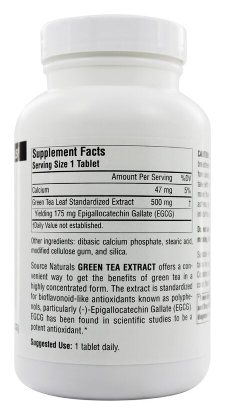 Extrato de Chá Verde 500 mg. - 120 Tablets Source Naturals - Image 2