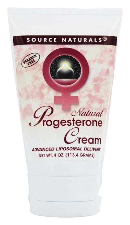 Tubo de creme natural da progesterona - 4 oz. Source Naturals