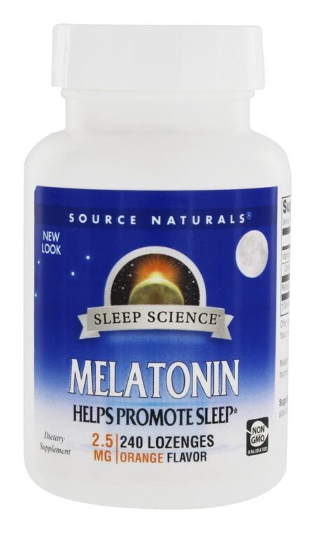 Aroma de laranja de melatonina 2.5 mg. - 240 Pastilhas Source Naturals