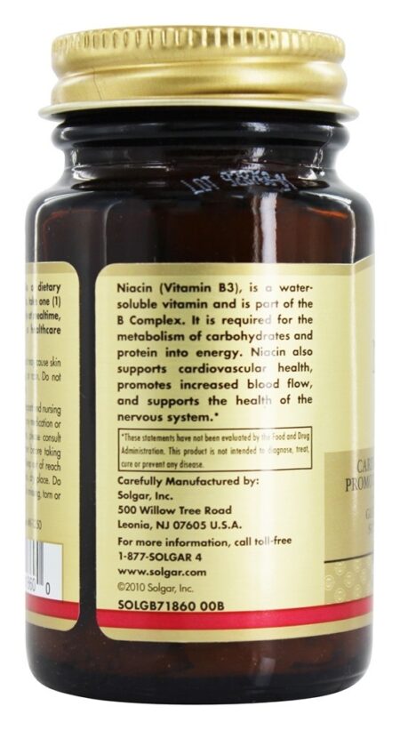 Niacina (Vitamina B3) 100 mg. - 100 Tablets Solgar - Image 4