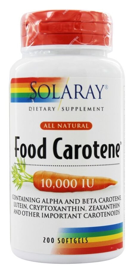 Caroteno Alimentar Natural 10,000 UI - 200 Softgels Solaray