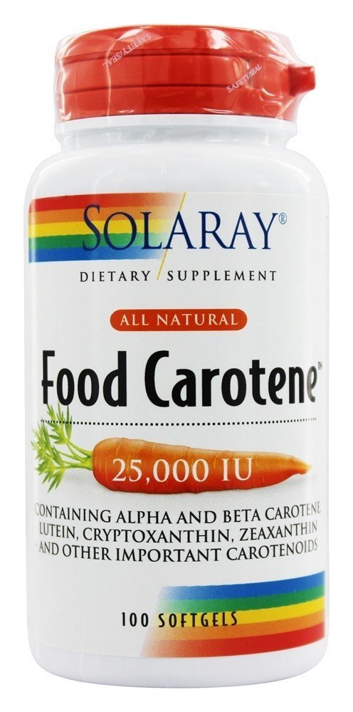 Caroteno Alimentar Natural 25,000 UI - 100 Softgels Solaray