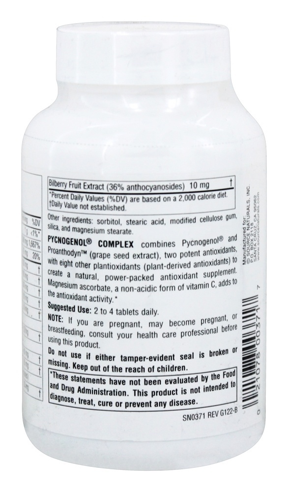 Complexo de Pycnogenol - 60 Tablets Source Naturals - Imagem 3