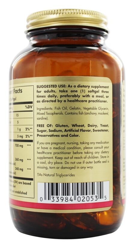 Omega 3 Potência Dupla 700 mg. - 120 Softgels Solgar - Image 3