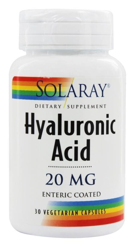 Ácido Hialurônico Com Revestimento Entérico 20 mg. - Cápsulas vegetarianas 30 Solaray