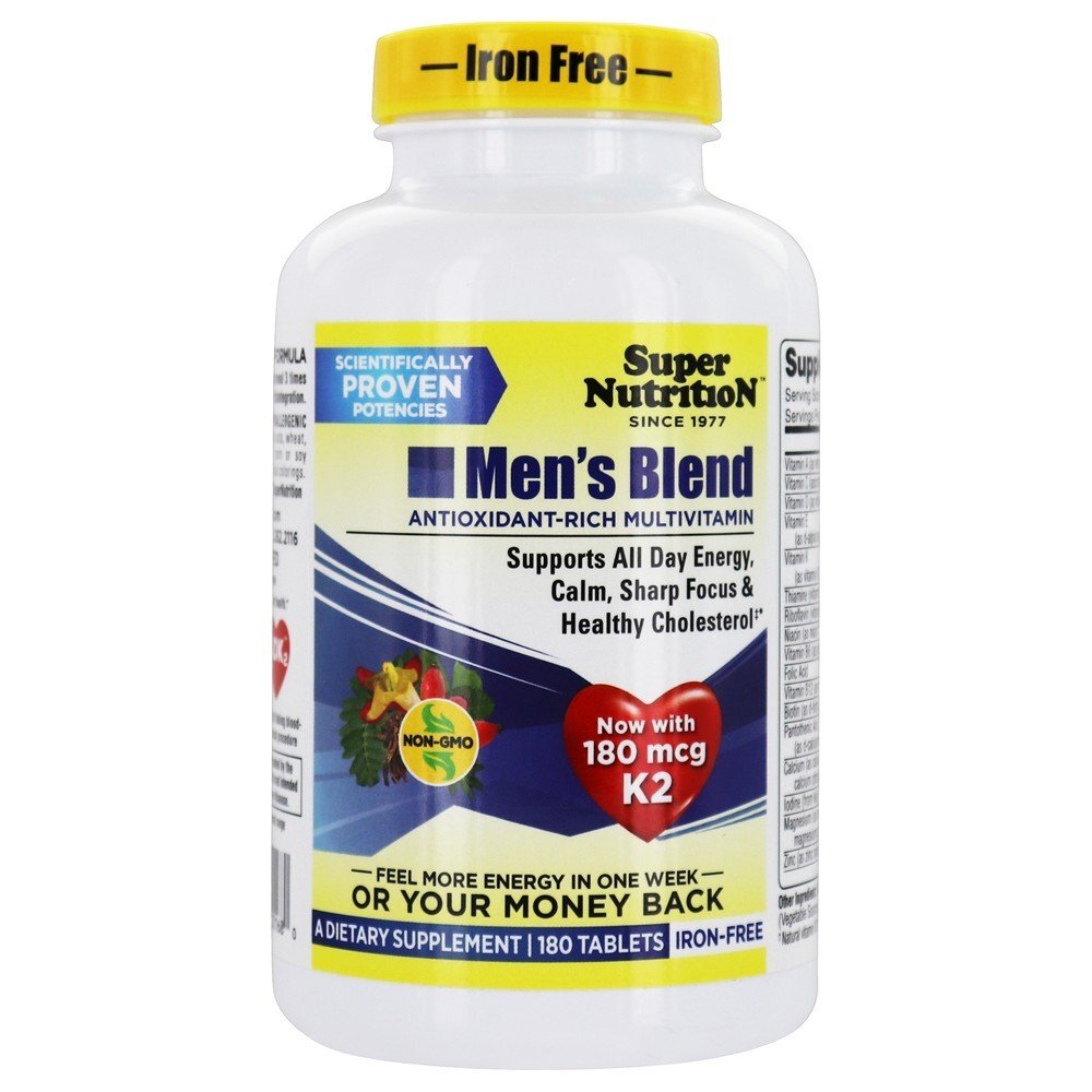 Men's Blend Multivitamínico Para Homens Livre de Ferro - 180 Tablets Super Nutrition