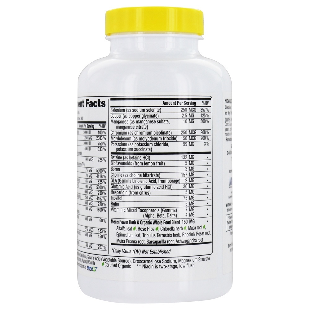 Men's Blend Multivitamínico Para Homens Livre de Ferro - 180 Tablets Super Nutrition - Imagem 3