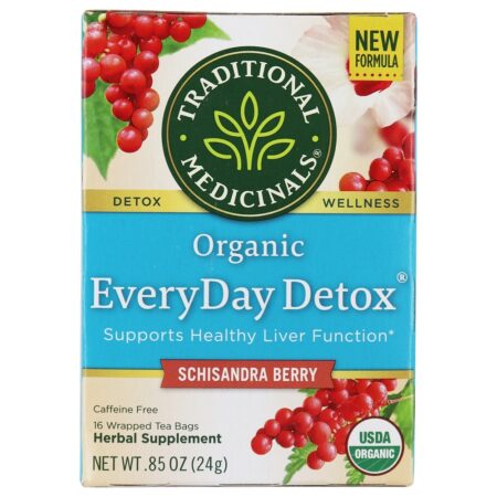 EveryDay Detox chá de ervas Schisandra Berry - 16 Saquinhos de Chá Traditional Medicinals