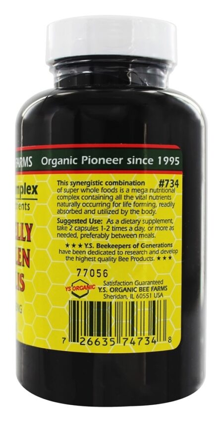 Complexo de Abelha Triplo de Geléia Real, Pólen de Abelha & Própolis + Korean Ginseng - Cápsulas 90 YS Organic Bee Farms - Image 3