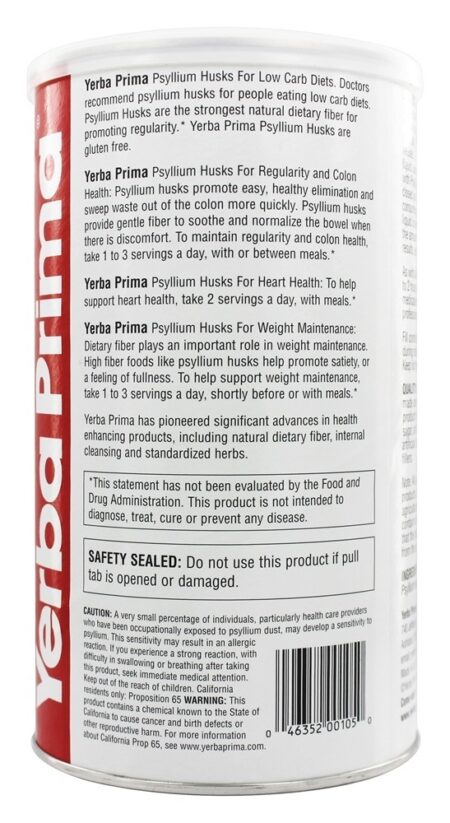 Cascas de Psyllium - 12 oz. Yerba Prima - Image 3