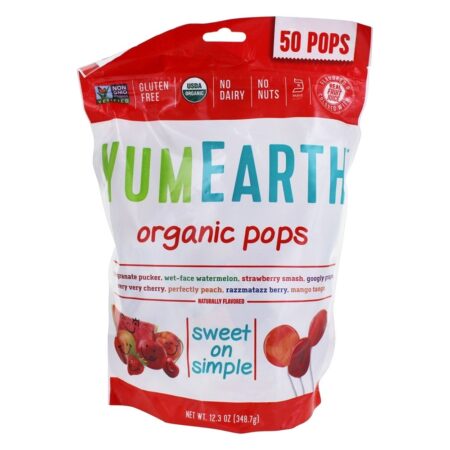 Pops orgânicos Sabores variados - 50 Pirulito (s) YumEarth