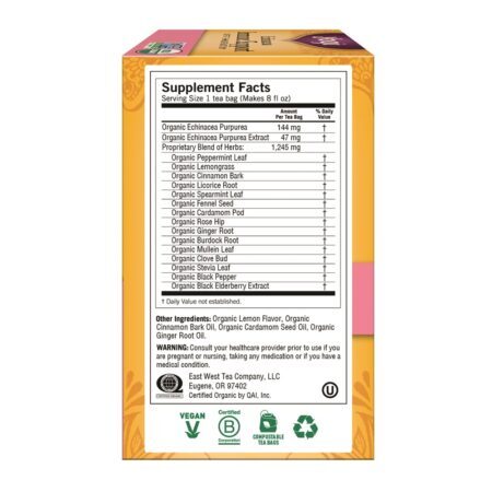 Echinacea Imune Support Sem cafeína - 16 Saquinhos de Chá Yogi Tea - Imagem 2