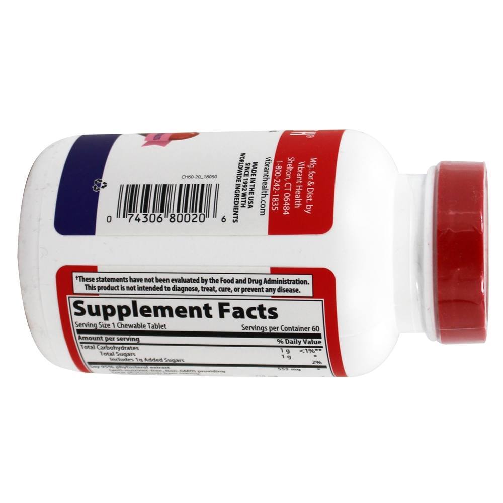 Bloqueador de Colesterol Sabor Baunilha 510 mg. - 60 comprimidos mastigáveis Vibrant Health - Imagem 2
