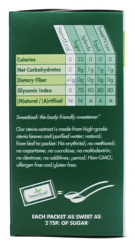 Adoçante de Estévia 100% Natural - Pacotes de 70 x 1g SweetLeaf - Image 3