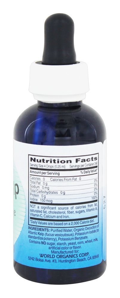 Iodo Diário Liqui-Kelp - 2 fl. oz. World Organic - Imagem 2
