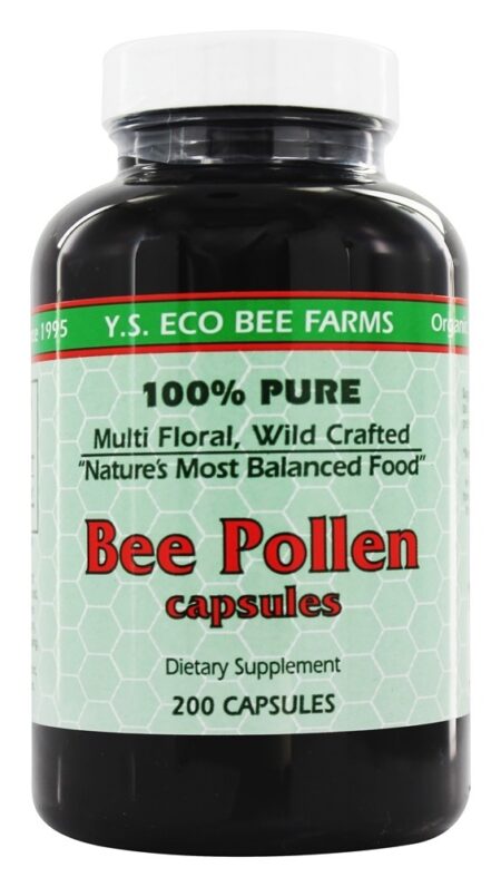 Cápsulas de Pólen de Abelha 500 mg. - Cápsulas 200 YS Organic Bee Farms