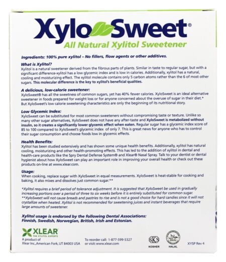 XyloSweet Adoçante Xilitol Natural de Baixo Carboidrato - 100 Pacotes (s) Xlear - Image 3