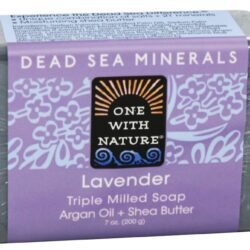 Alfazema Exfoliating suave do sabão mineral de barra do mar inoperante - 7 oz. One With Nature