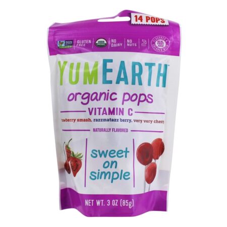 Organic Pops Vitamina C Assorted Sabores - 3 oz. (85g) 14 Aparece YumEarth