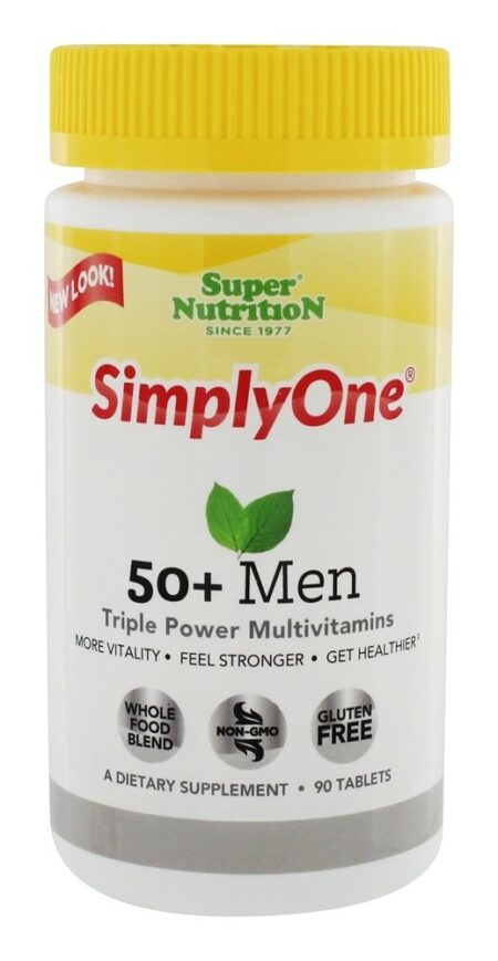 Simply One 50 + Multivitaminas de Poder Triplo Masculino - 90 Tablets Super Nutrition