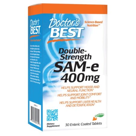 SAM-e de força dupla 400 mg . - 30 Comprimidos com Doctor's Best entérico Doctor's Best