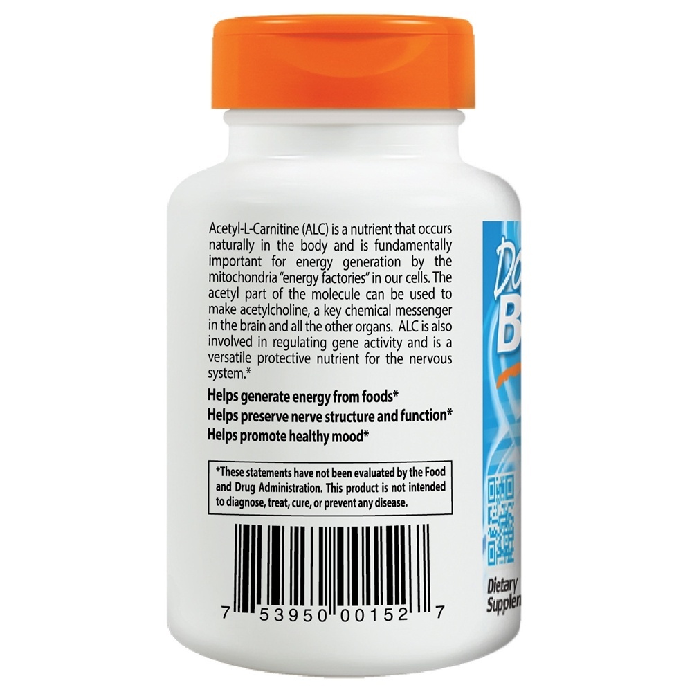 Acetil-L-Carnitina com Biosint Carnitines 500 mg. - Cápsulas 120 Doctor's Best - Imagem 3