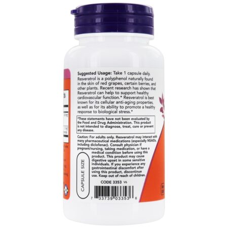 Resveratrol natural 200 mg . - 60 Cápsula (s) vegetal (s) NOW Foods - Image 3