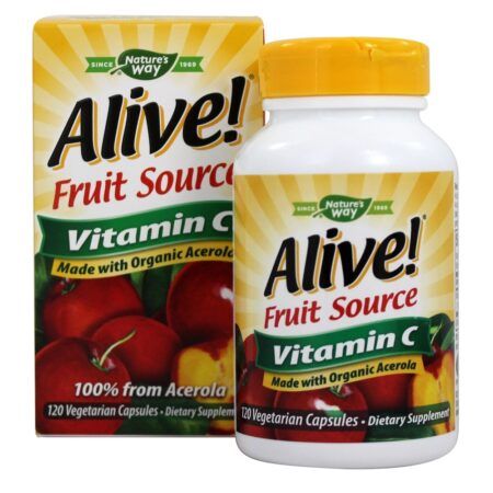 Alive Fruit Source Vitamina C 100% Acerola - Cápsulas vegetarianas 120 Nature's Way