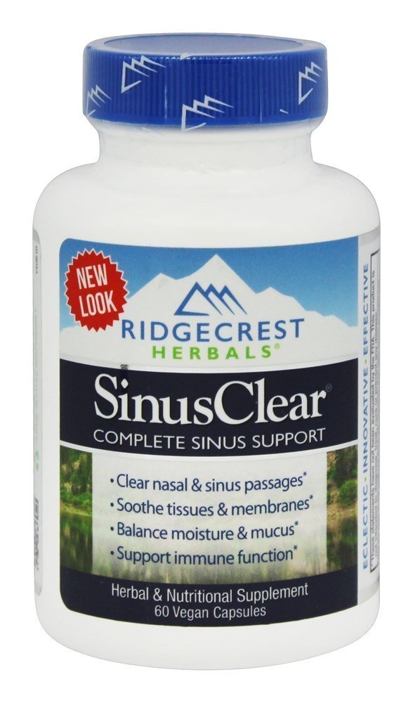 SinusClear Complete Apoio Sinus - 60 Tampas veganas Ridgecrest Herbals
