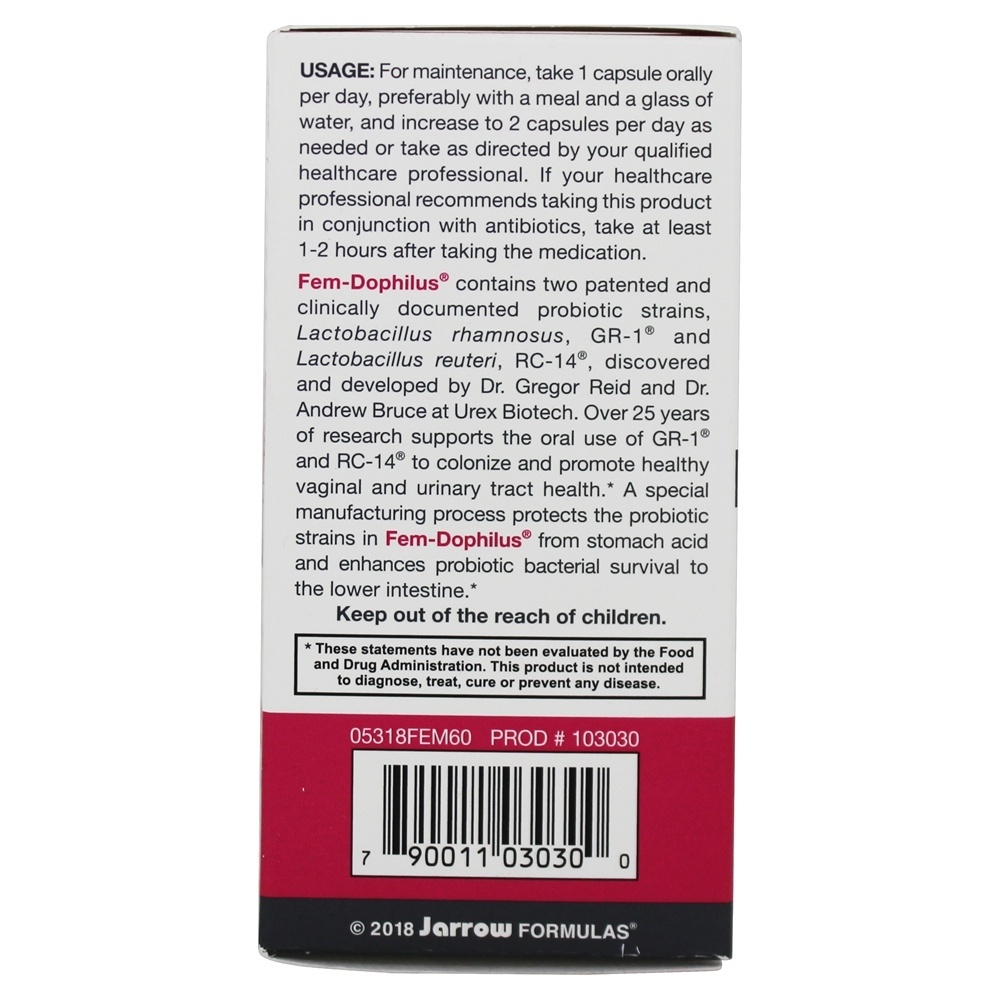 Fem Dophilus para Mulheres - Cápsulas 60 Jarrow Formulas - Imagem 4