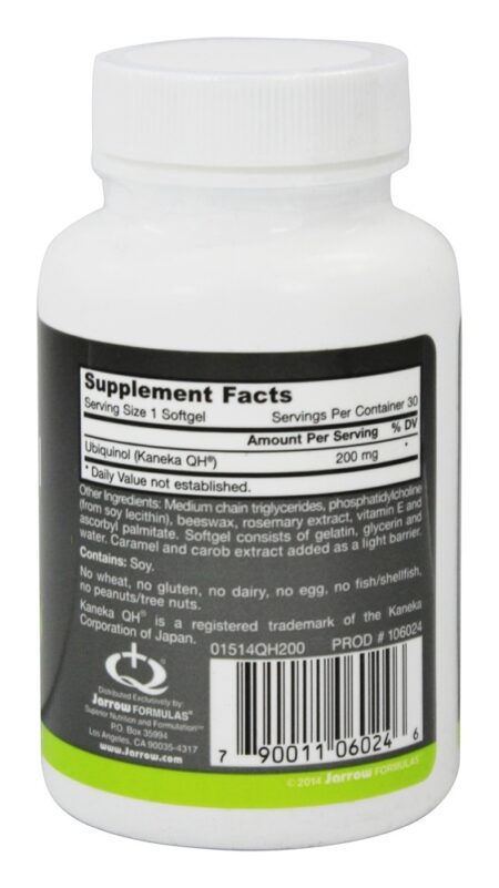 Ubiquinol QH-Absorb 200 mg. - 30 Softgels Jarrow Formulas - Image 2