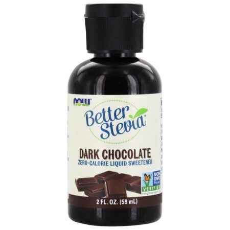 Adoçante Líquido BetterStevia Chocolate Amargo - 2 fl. oz. NOW Foods