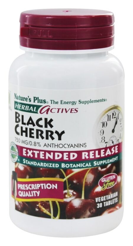 De ervas Ativos Alargado Liberar Preto Cereja 750 mg. - 30 Comprimidos vegetarianos Natures Plus