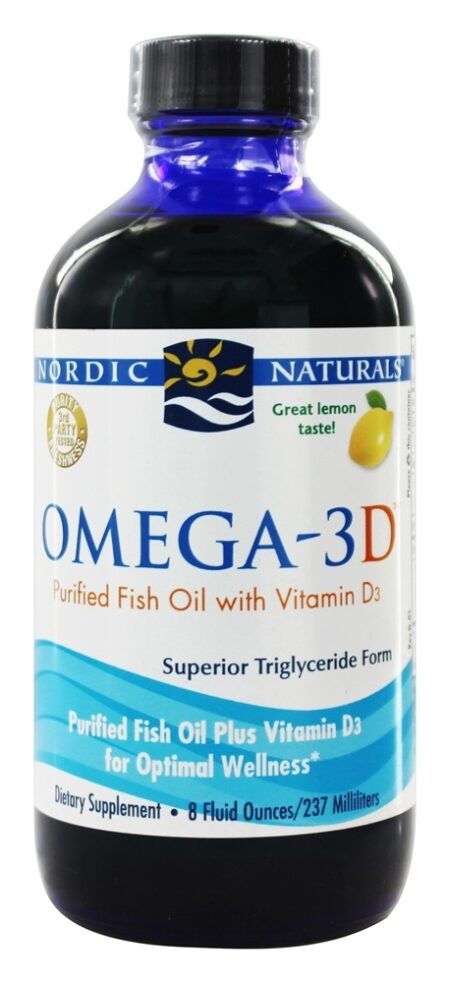 Omega - 3 D Limão Líquido - 8 fl. oz. Nordic Naturals