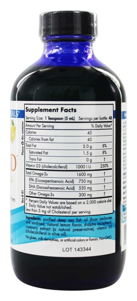 Omega - 3 D Limão Líquido - 8 fl. oz. Nordic Naturals - Image 2