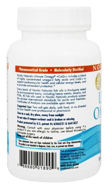 Ultimate Omega Óleo de Peixe Purificado + CoQ10 1000 mg. - 60 Softgels Nordic Naturals - Image 3