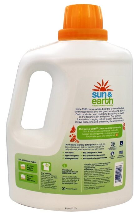 Detergente de lavanderia natural 52 para 100 Carrega Citrus claro - 100 fl. oz. Sun & Earth - Image 2