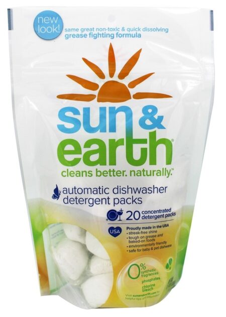 Packs Detergentes Automáticos para Lavar Louça - 12.7 oz. Sun & Earth