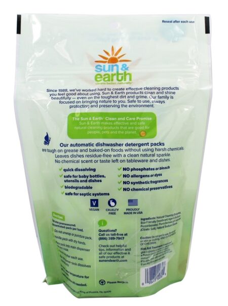 Packs Detergentes Automáticos para Lavar Louça - 12.7 oz. Sun & Earth - Image 2