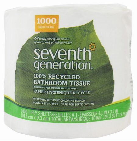 Tecido do Banheiro 100 % Branco Reciclado 1 Dobra 1000 Sheets perfume - 1 rolo (s) Seventh Generation