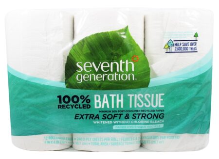 Tecidos do banheiro 100 % reciclado 2 Dobra 240 Sheets - 12 Rolo (s) Seventh Generation