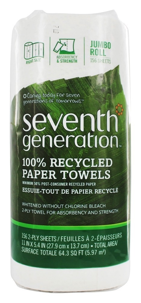 Toalhas de papel 100 Jumbo branco reciclado% 156 Sheets - 1 rolo (s) Seventh Generation
