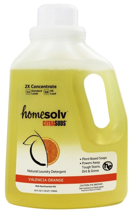 Casa Solv Citrasud 2x Concentrar Líquido Lavanderia Detergente 35-50 Cargas Valencia Laranja - 50 fl. oz. Citra Solv