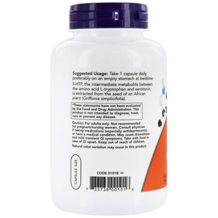 5-HTP Suporte para Neurotransmissores 50 mg. - 180 Cápsula (s) vegetal (s) NOW Foods - Image 3