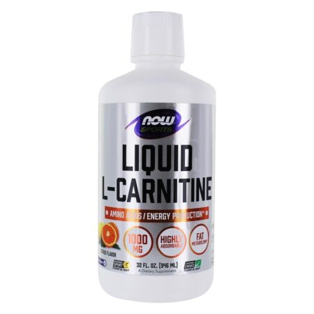 AGORA Sports Liquid L-Carnitina Sabor Cítrico 1000 mg. - 32 fl. oz. NOW Foods