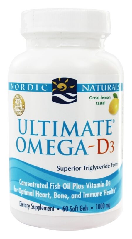 Ultimate Omega -D3 Limão superior em forma de triglicerídeo - 60 Softgels Nordic Naturals